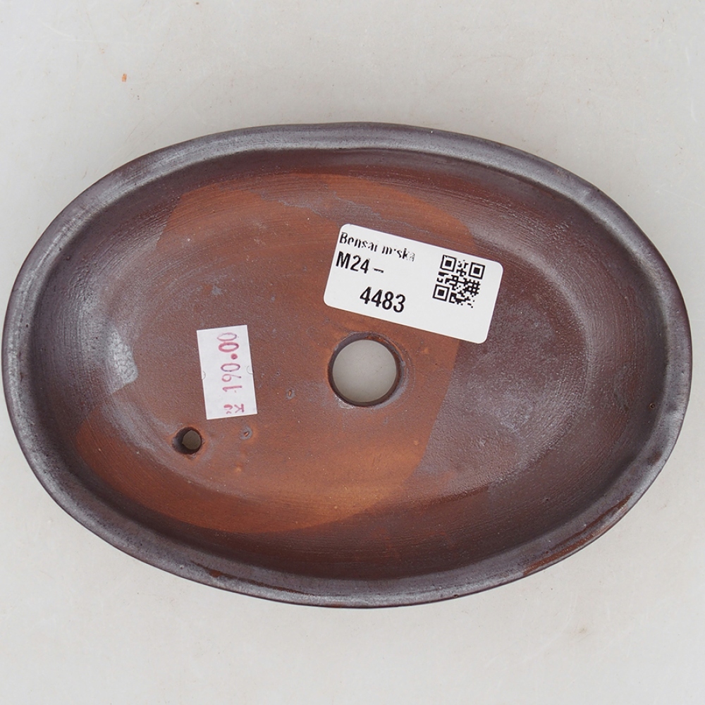 Ceramic bonsai bowl 15,5 x 11 x 2,5 cm, color brown