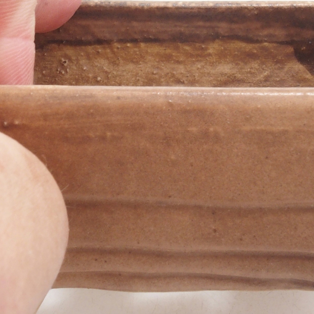 Ceramic bonsai bowl 9 x 7,5 x 3,5 cm, color brown