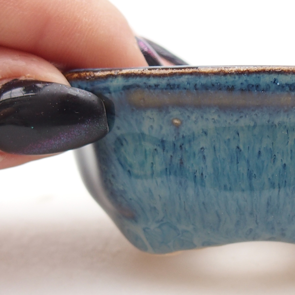 Mini bonsai bowl 6,5 x 6,5 x 2,5 cm, colour blue