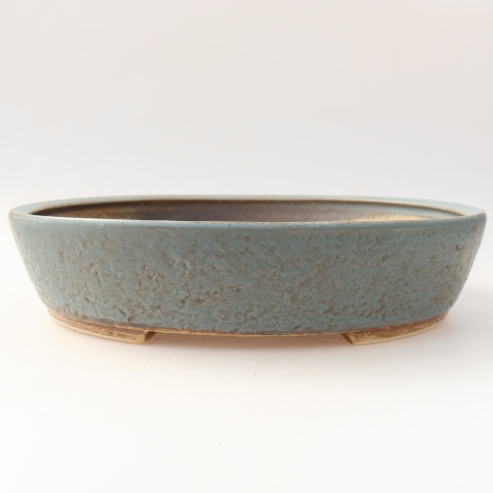 Ceramic bonsai pot, 27 x 24 x 6 cm, blue