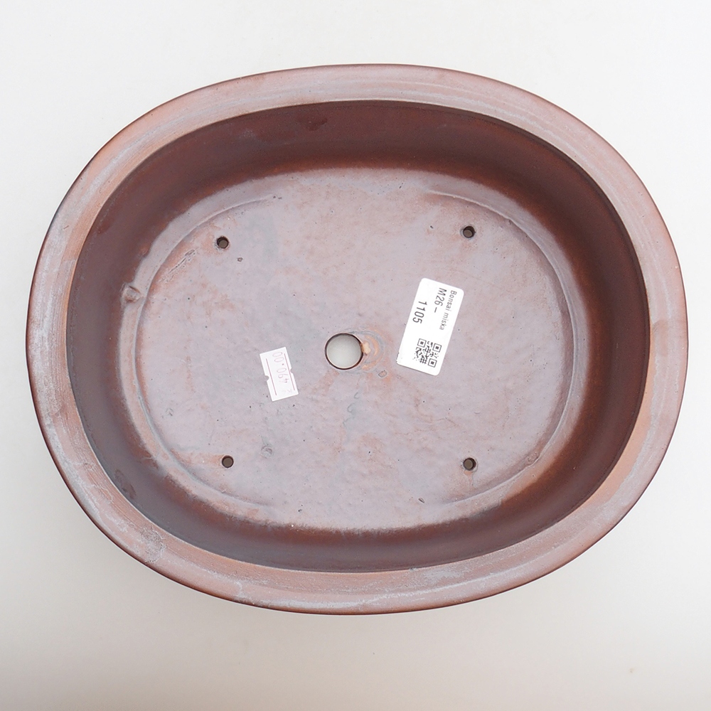 Ceramic bonsai bowl 25 x 20,5 x 8 cm, metal colour