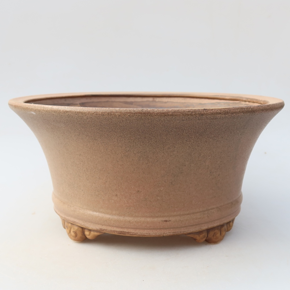 Ceramic bonsai pot, 24.5 x 24.5 x 11.5 cm, pink