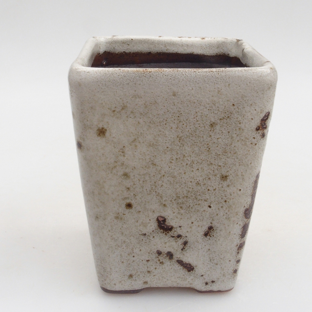 Ceramic bonsai bowl 8 x 8 x 10 cm, color white
