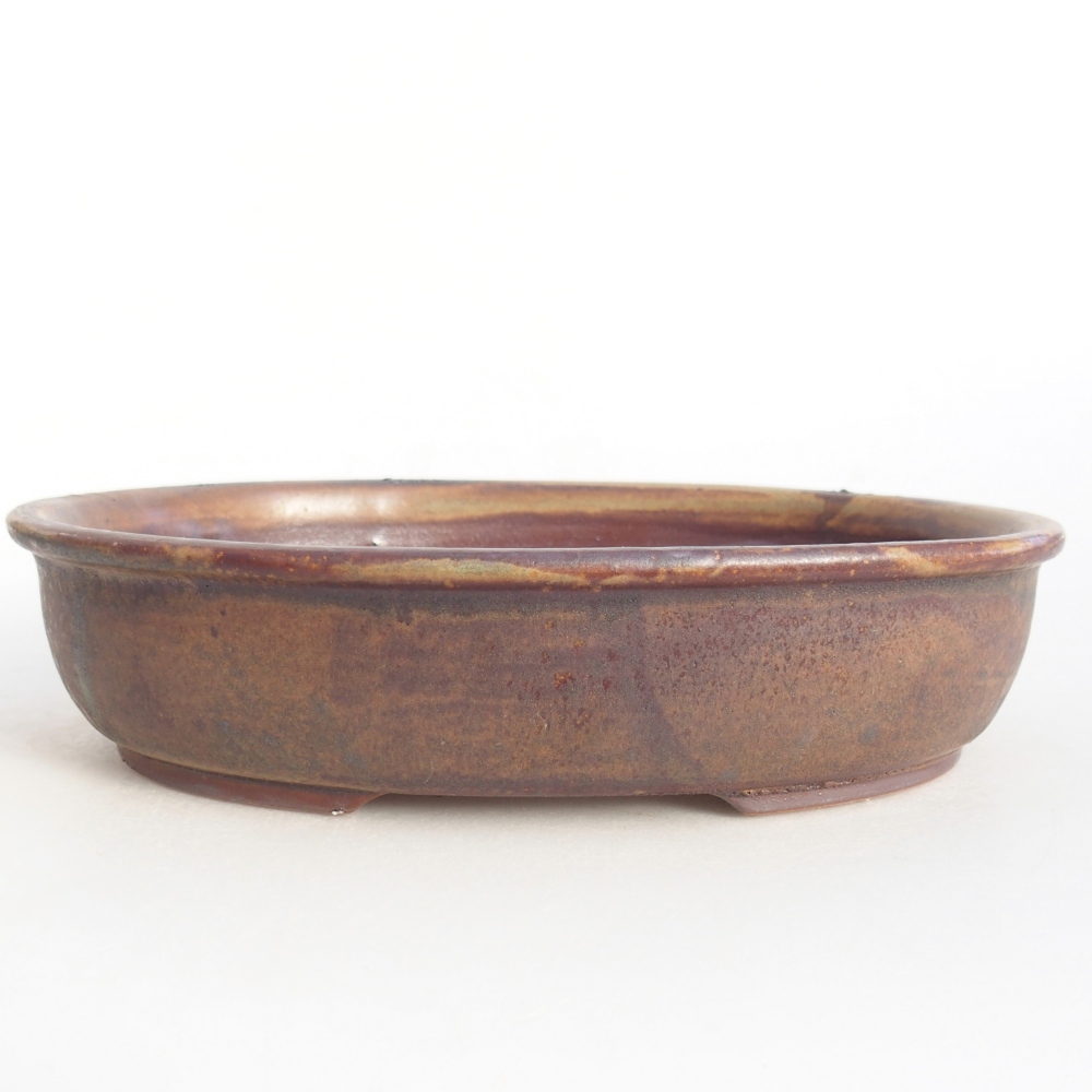 Ceramic bonsai bowl 22 x 17 x 5 cm, brown