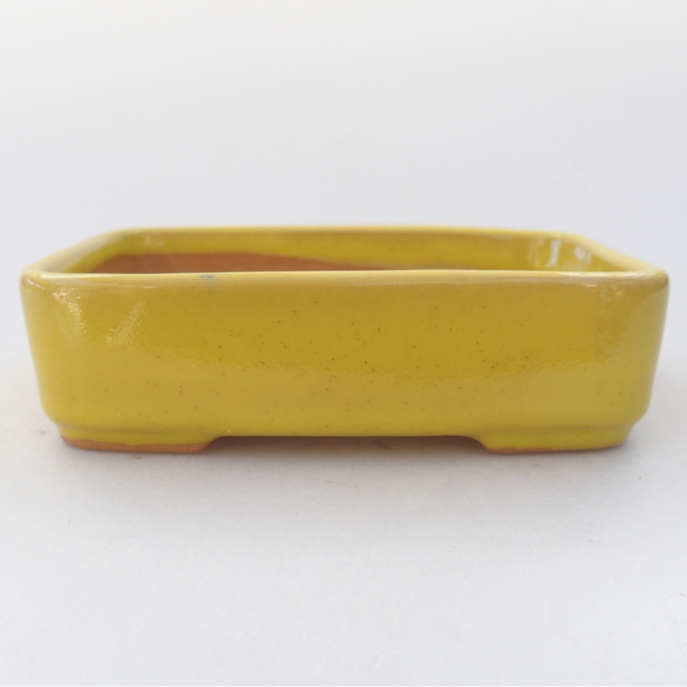 Ceramic bonsai bowl 13 x 9,5 x 3,5 cm, yellow