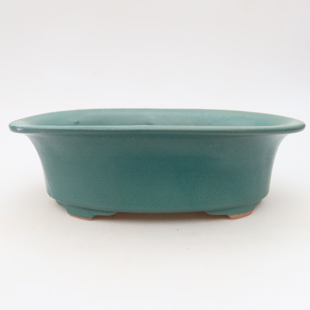 Ceramic bonsai pot, 22.5 x 17.5 x 6.5 cm, blue