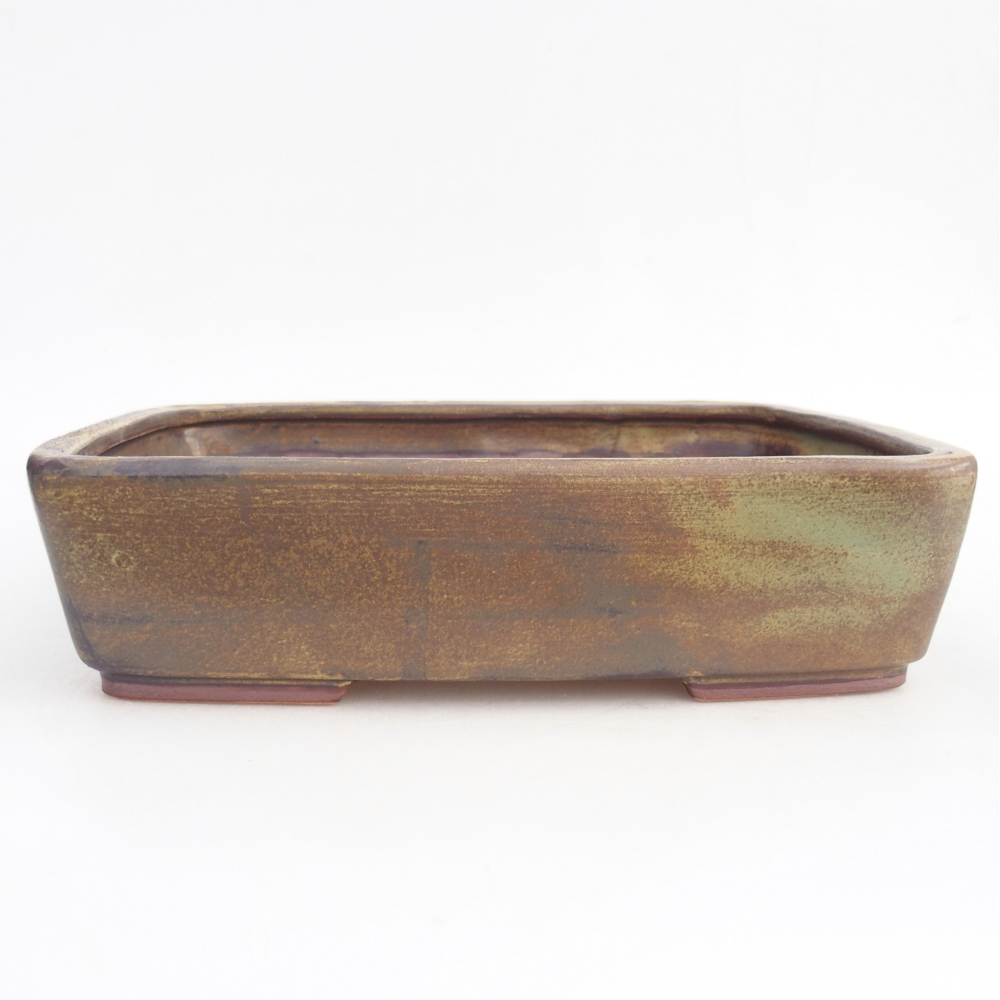 Ceramic bonsai bowl 26,5 x 20,5 x 7 cm, green