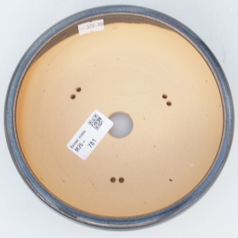 Ceramic bonsai bowl 17 x 17 x 6 cm, colour blue