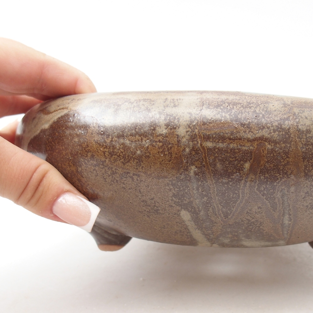 Ceramic bonsai bowl 20 x 20 x 7 cm, brown