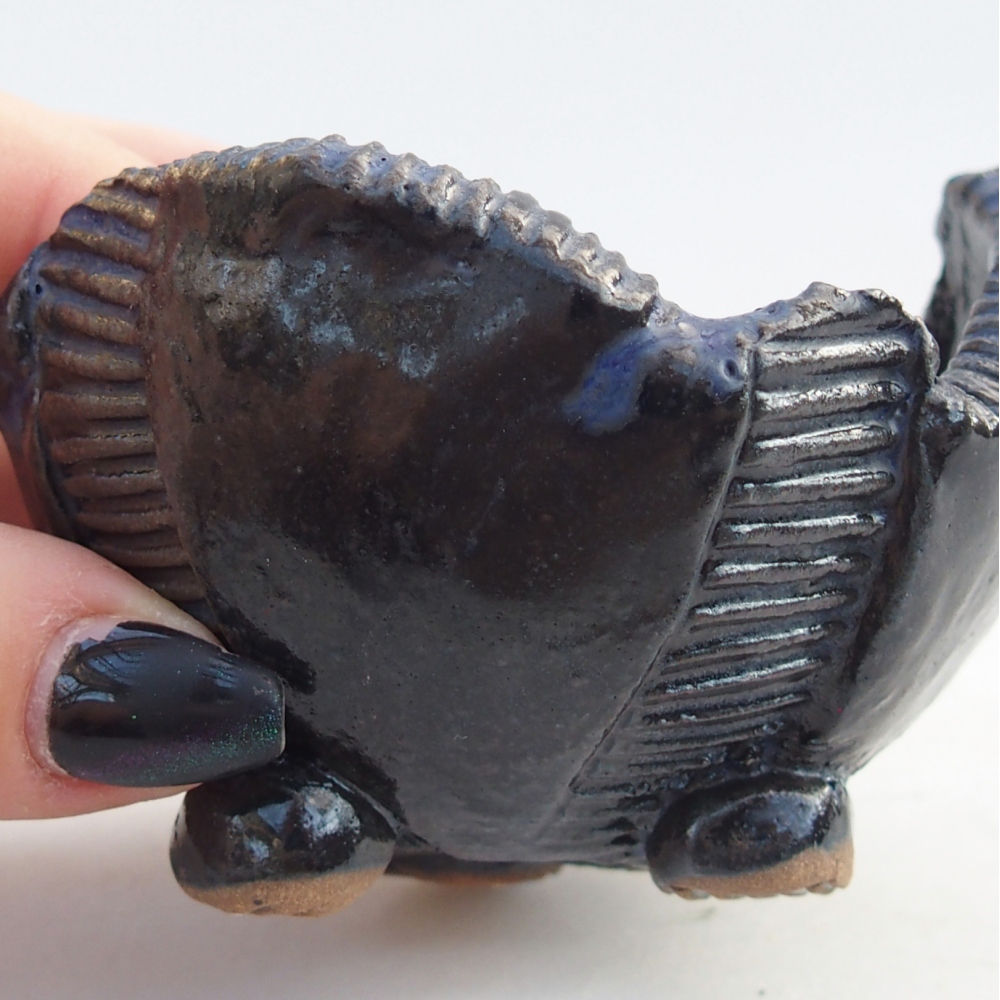 Ceramic shell 8,5 x 8,5 x 6 cm , colour blue