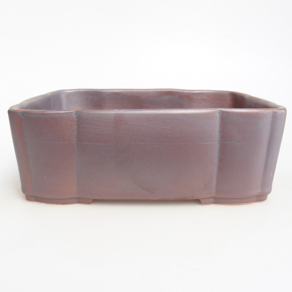 Ceramic bonsai bowl 21 x 17 x 7 cm, metal colour