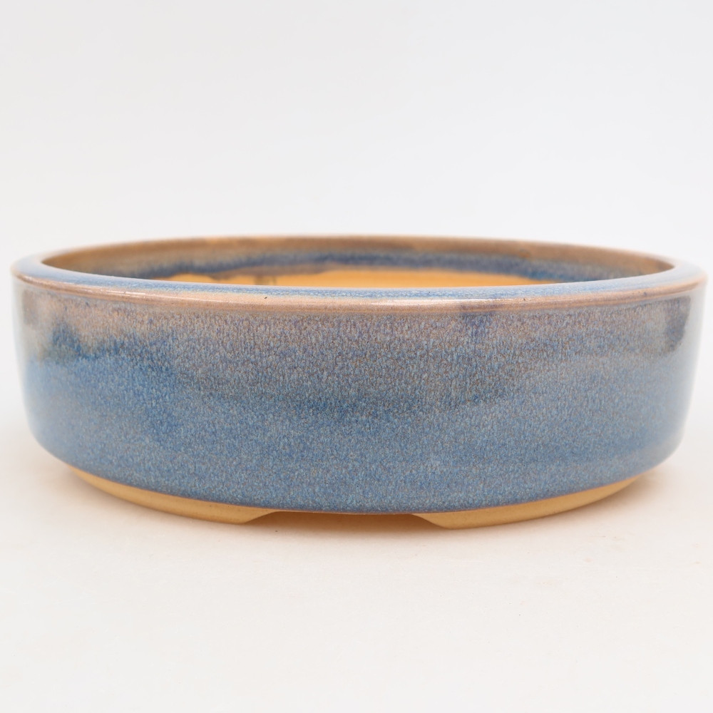 Ceramic bonsai pot, 22.5 x 22.5 x 6 cm, blue