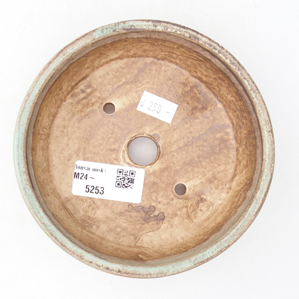 Ceramic bonsai bowl 13,5 x 13,5 x 4 cm, color green
