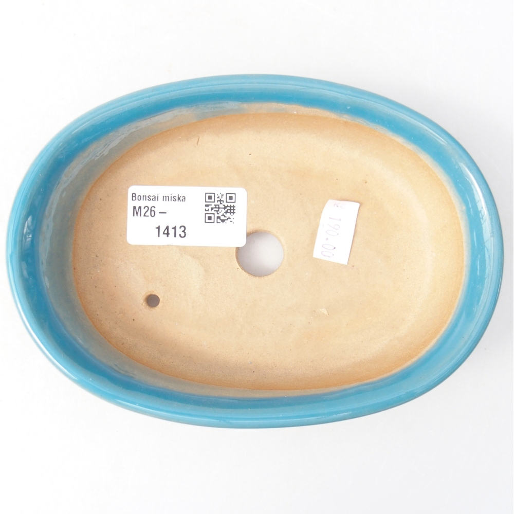 Ceramic bonsai bowl 14,5 x 10,5 x 3,5 cm, colour blue