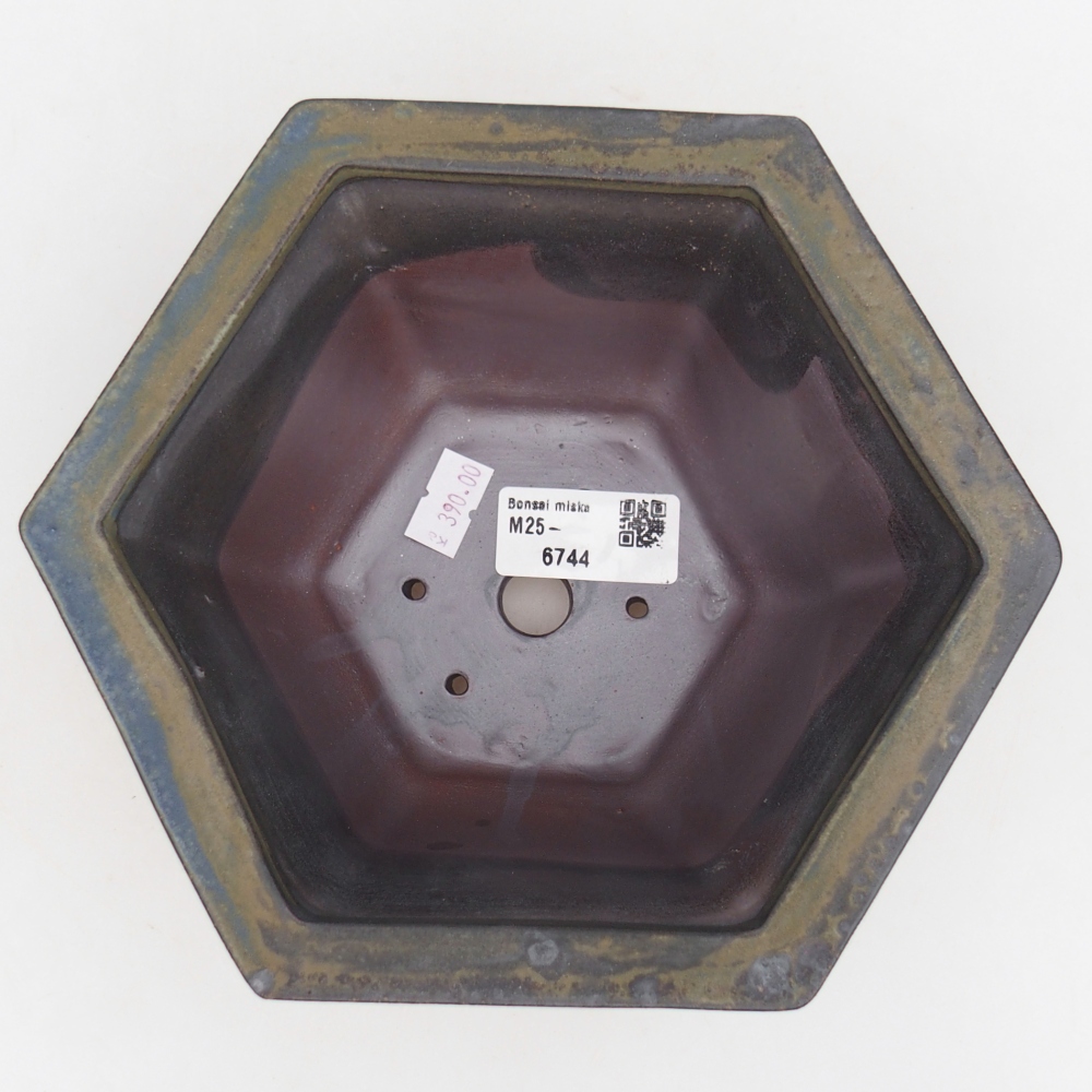 Ceramic bonsai bowl 18,5 x 16,5 x 9 cm, brown