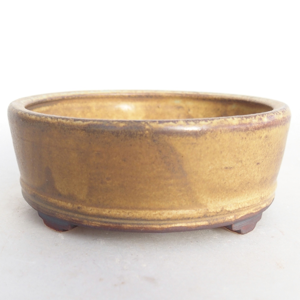 Ceramic bonsai bowl 9 x 9 x 3,5 cm, brown