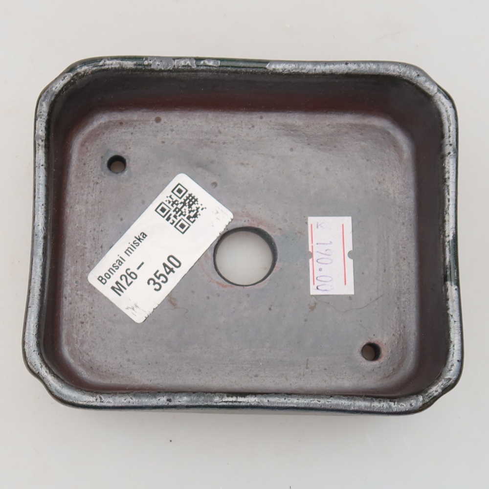 Ceramic bonsai pot, 10.5 x 9 x 3 cm, gray