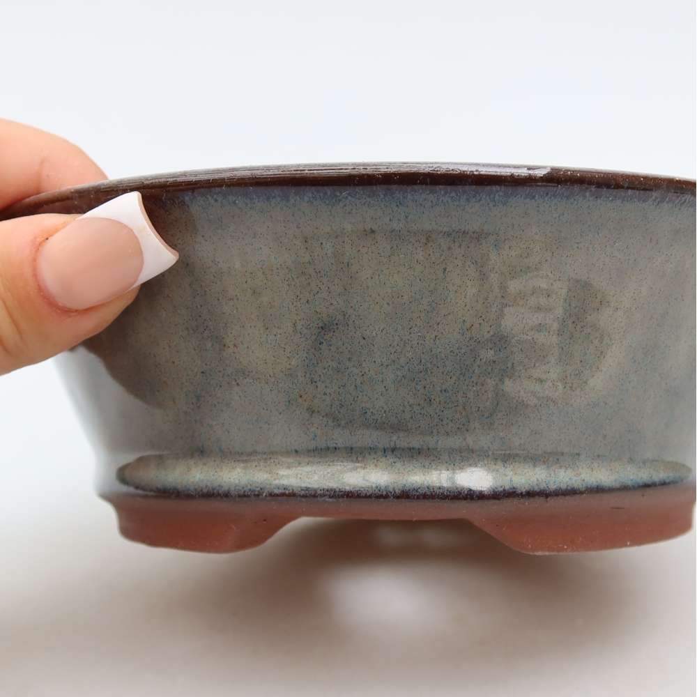 Ceramic bonsai bowl 15 x 15 x 5,5 cm, grey