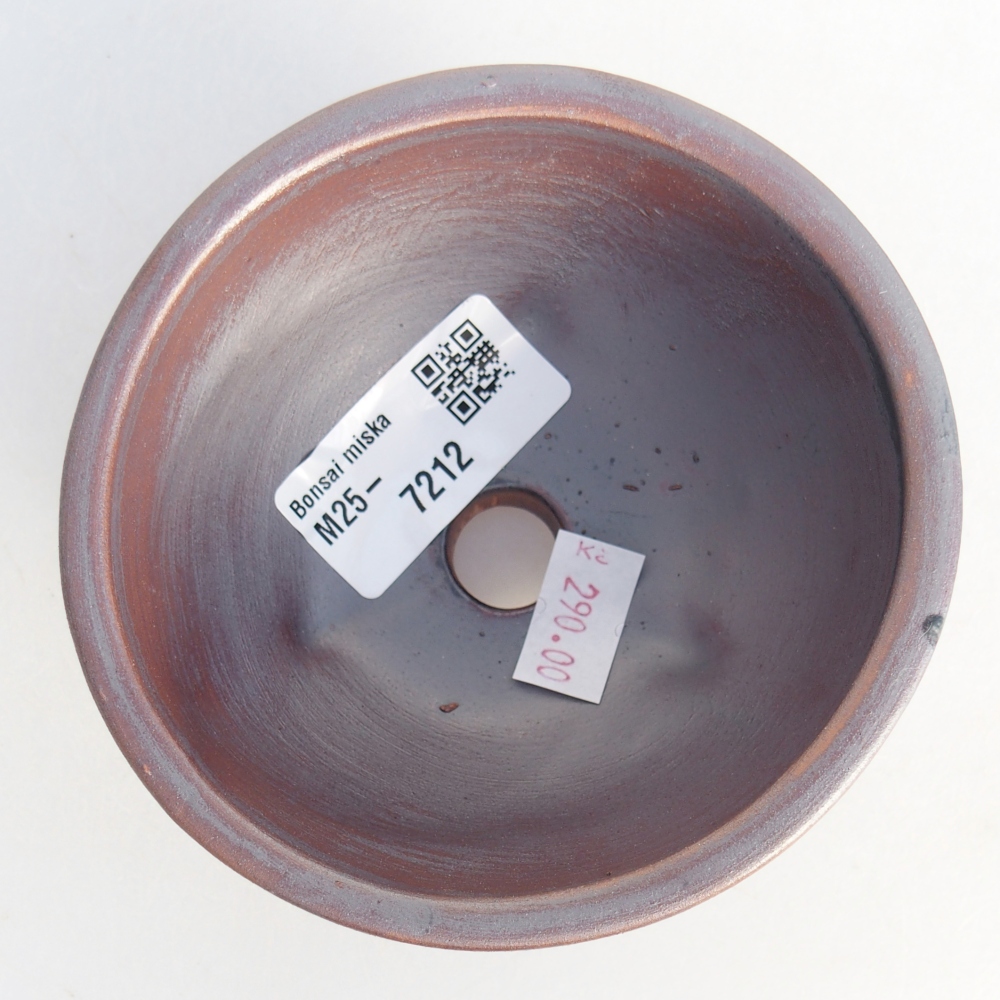 Ceramic bonsai bowl 10 x 10 x 5 cm, metal colour