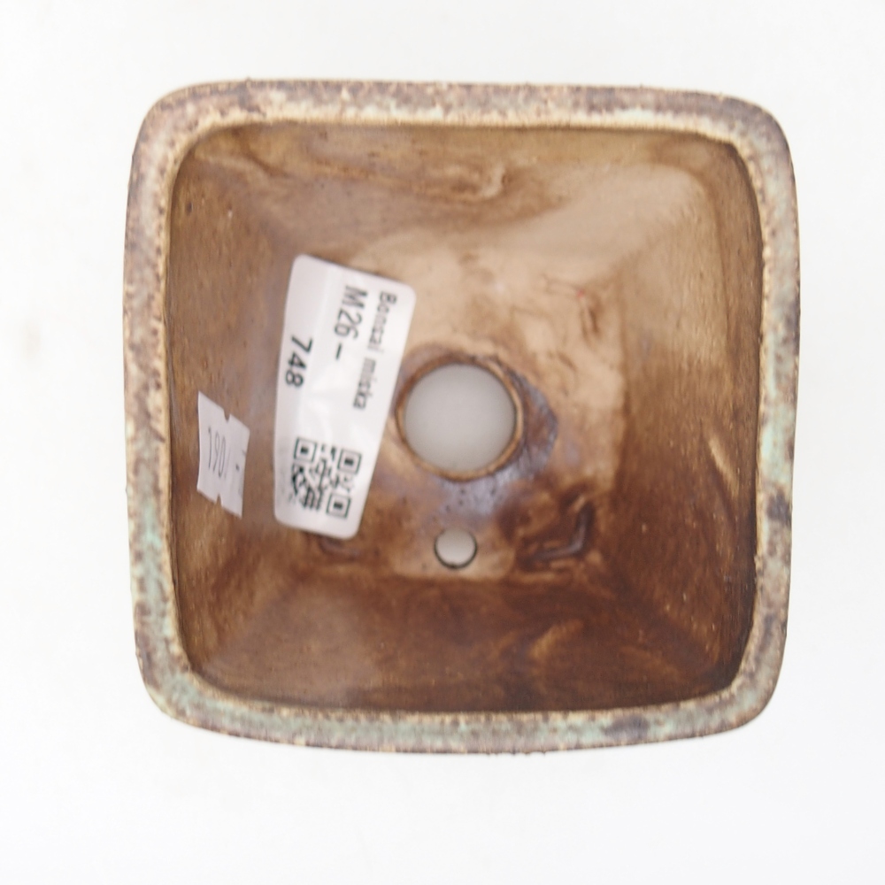 Ceramic bonsai bowl 7,5 x 7,5 x 7,5 cm, green