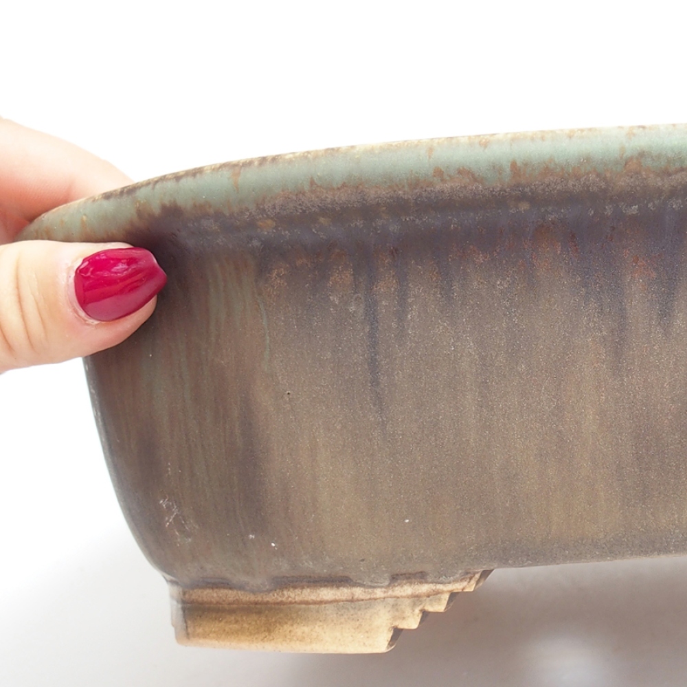 Ceramic bonsai bowl  25 x 21 x 7,5  cm, color  blue