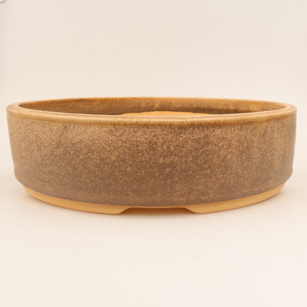 Ceramic bonsai pot, 31 x 31 x 8 cm, brown