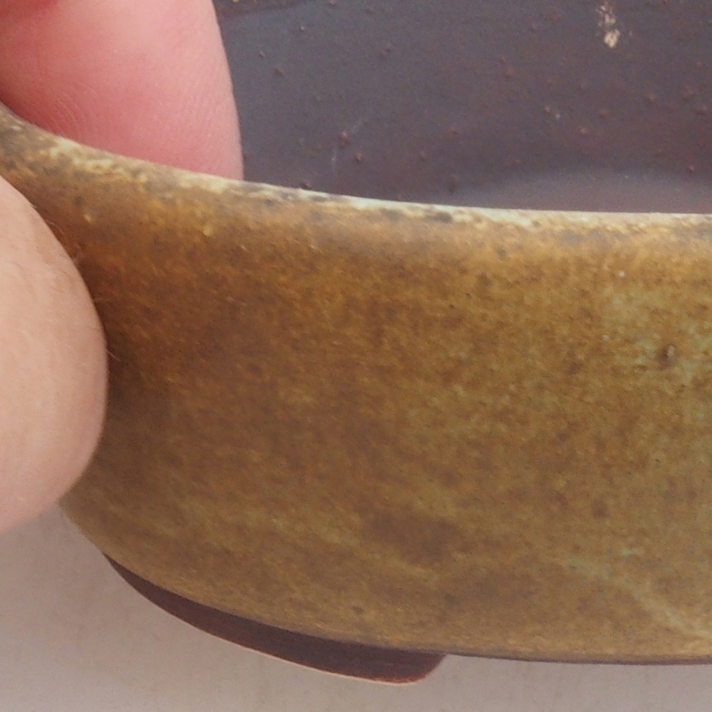 Ceramic bonsai bowl 9,5 x 8 x 3 cm, color green