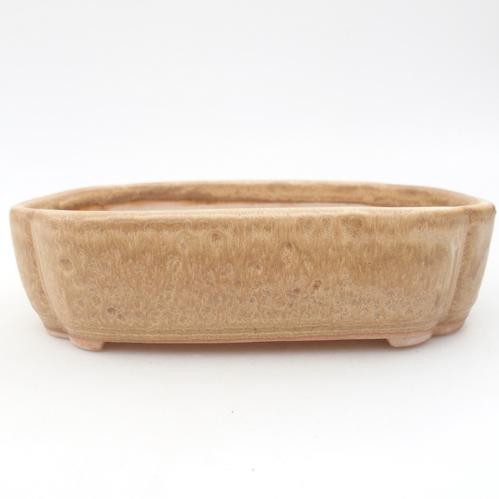 Ceramic bonsai bowl 15,5 x 11,5 x 4 cm, colour beige