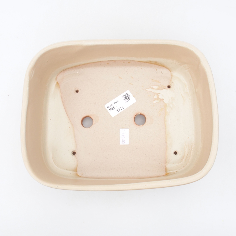 Ceramic bonsai bowl 23 x 18 x 7,5 cm, color beige