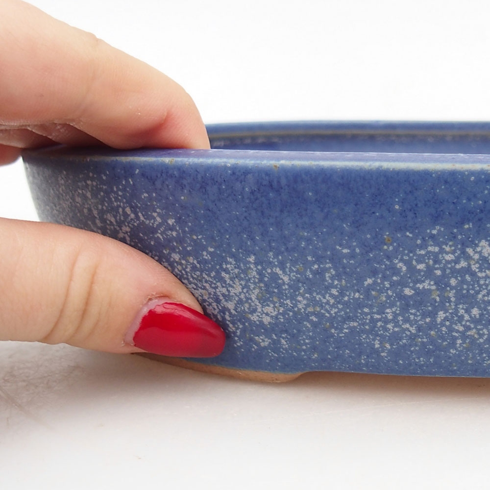 Ceramic bonsai bowl 22 x 17 x 4 cm, colour blue