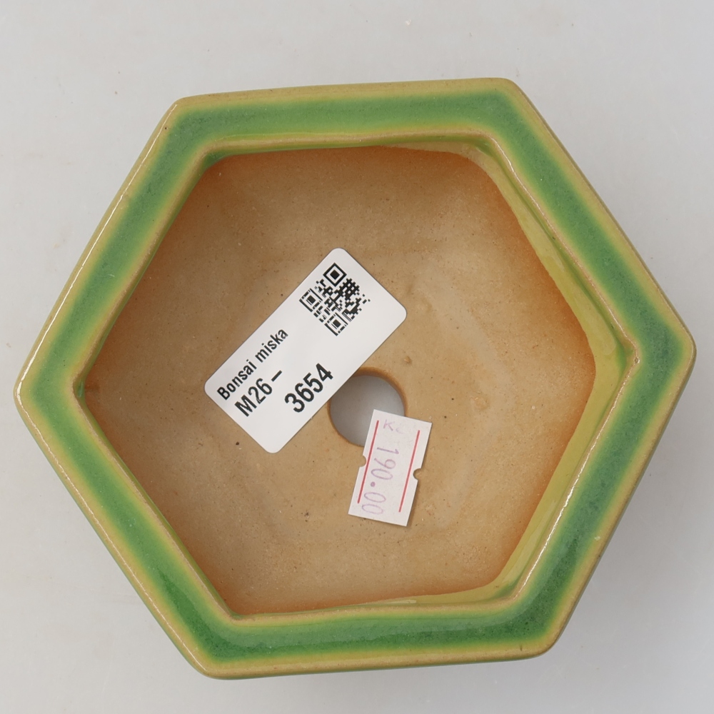 Ceramic bonsai bowl 12 x 10,5 x 4,5 cm, green