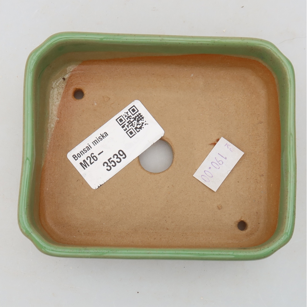 Ceramic bonsai pot, 10.5 x 9 x 3 cm, green