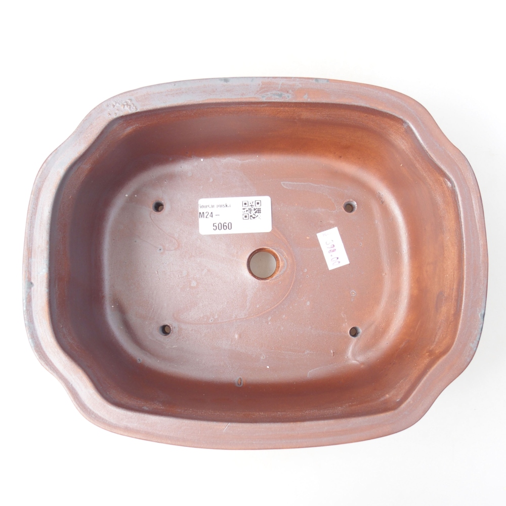 Ceramic bonsai bowl 22 x 18 x 7 cm, color metallic