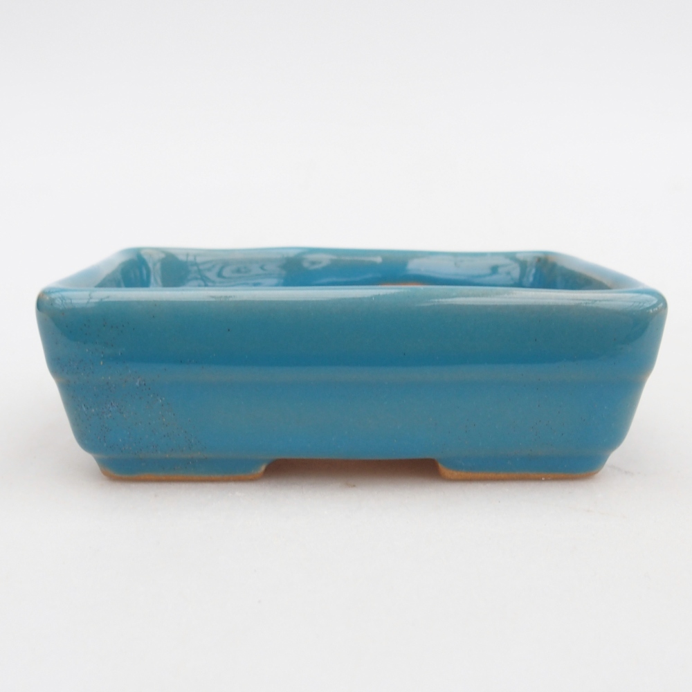 Ceramic bonsai bowl 10 x 7 x 3 cm, colour blue