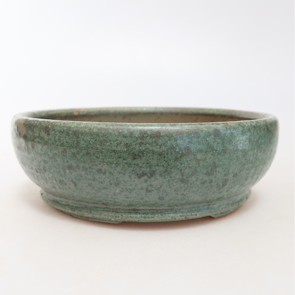 Ceramic bonsai bowl 15 x 15 x 5 cm, green