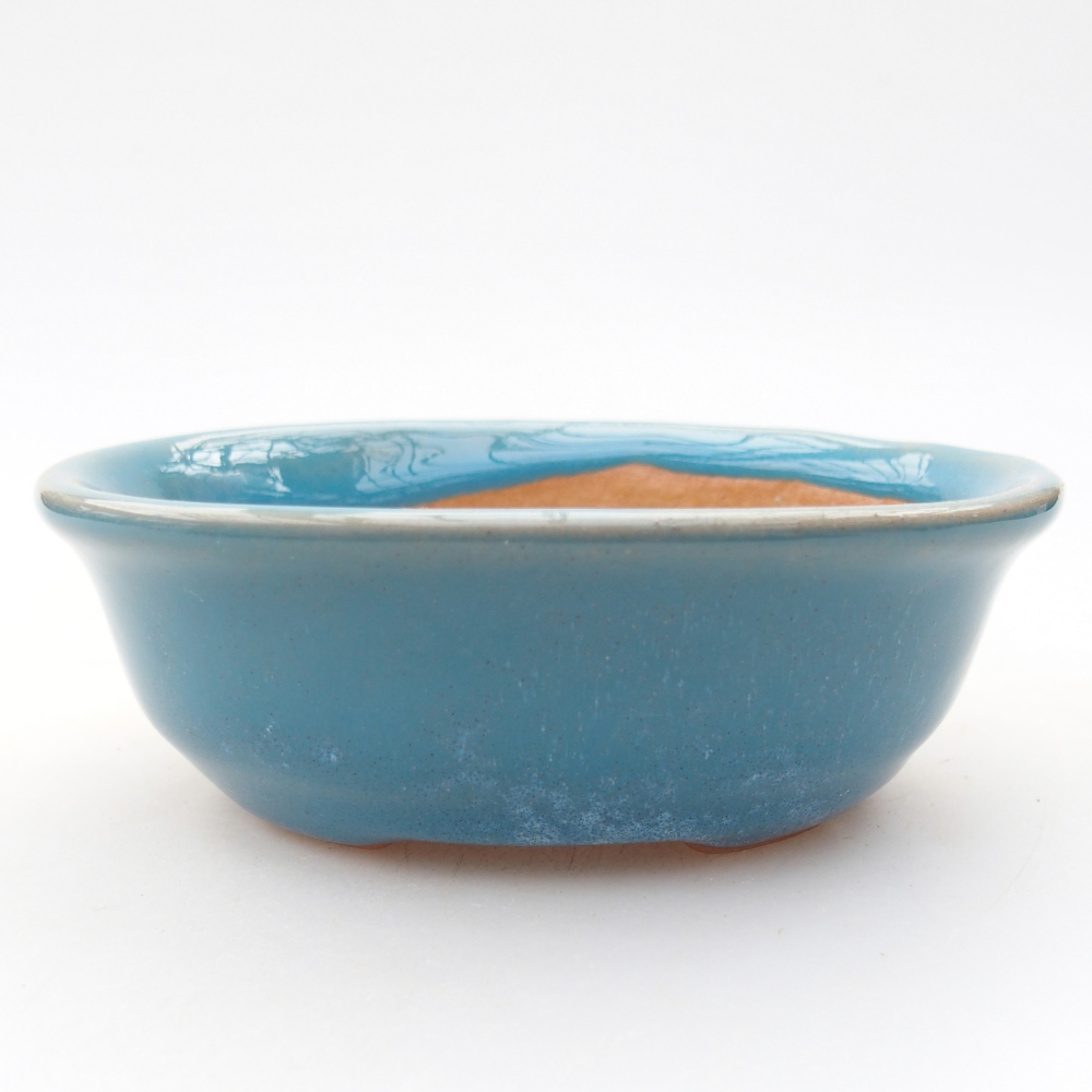 Ceramic bonsai bowl 11 x 8,5 x 4 cm, colour blue
