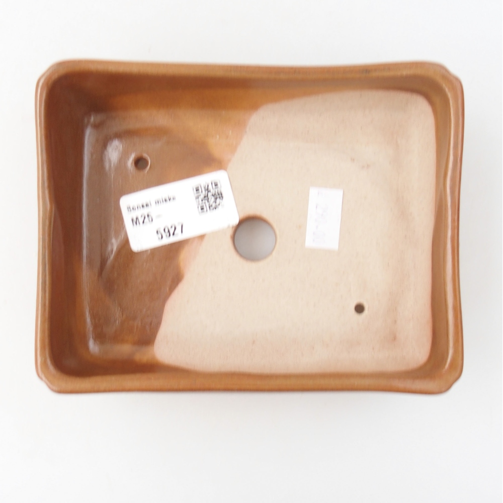 Ceramic bonsai bowl 14 x 11 x 4 cm, color brown