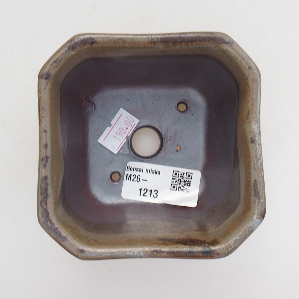 Ceramic bonsai bowl 10 x 10 x 6 cm, grey
