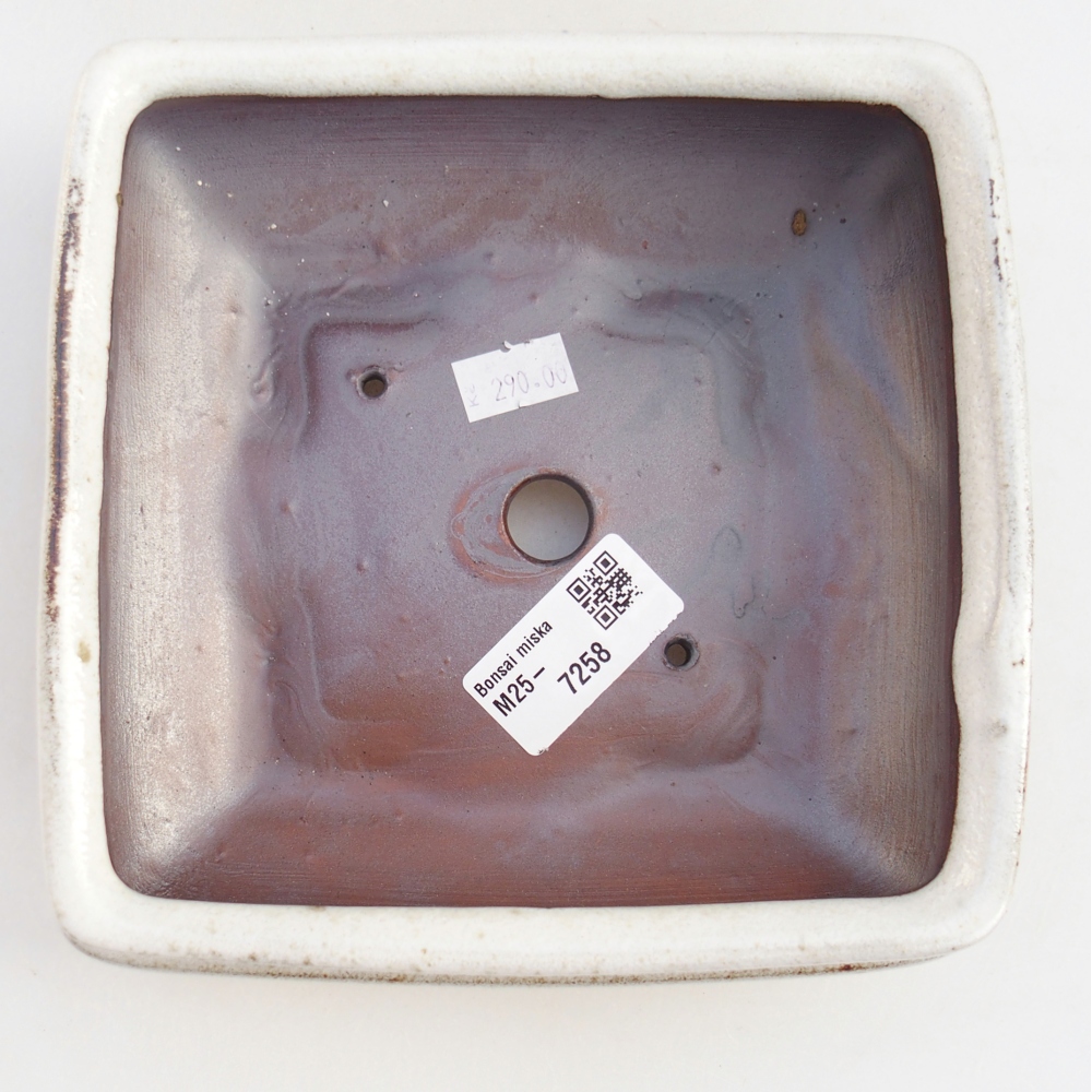 Ceramic bonsai bowl 15,5 x 15,5 x 6 cm, white