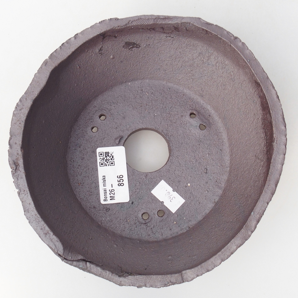 Ceramic bonsai bowl 17 x 16,5 x 6 cm, metal colour