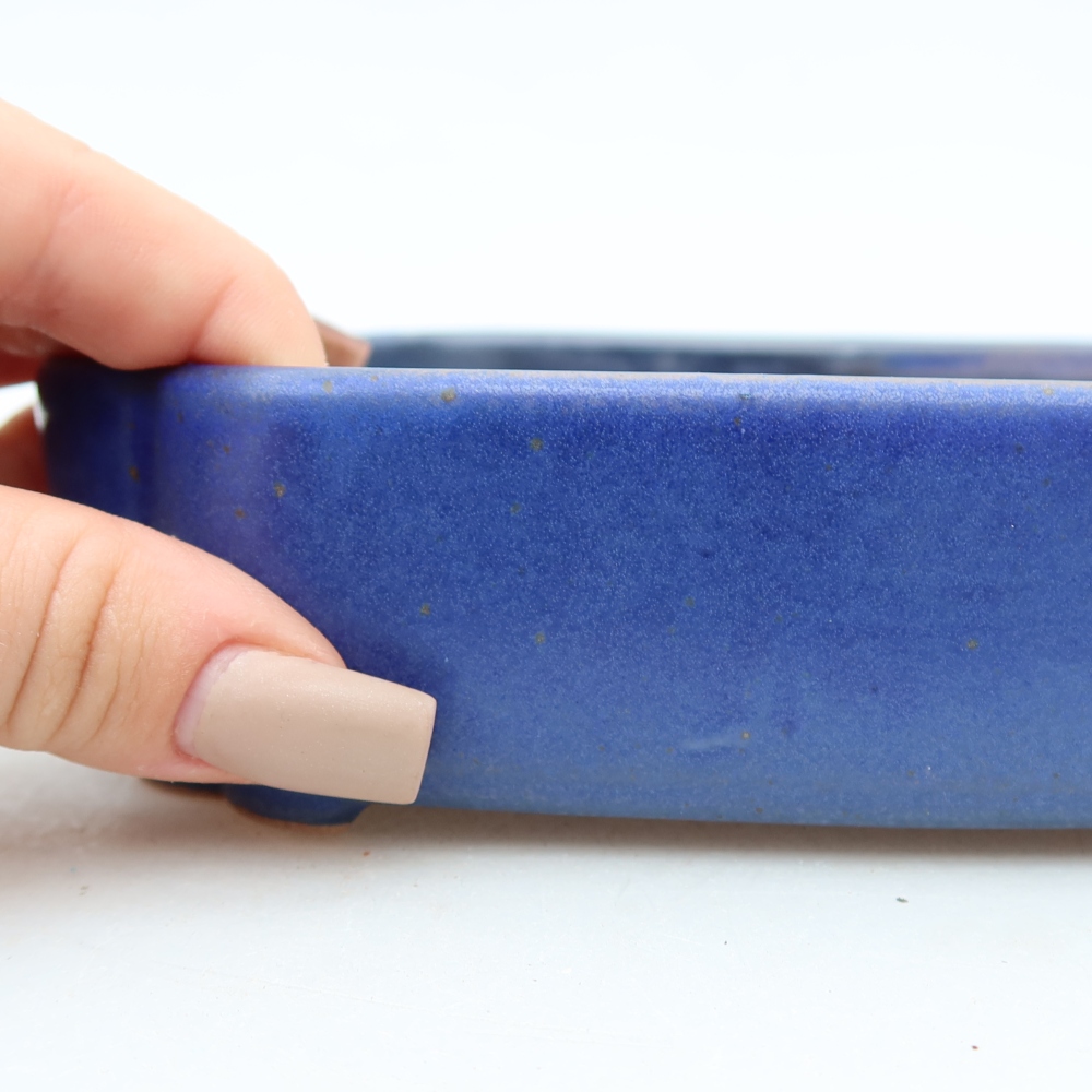 Ceramic bonsai bowl 16 x 11,5 x 4 cm, colour blue