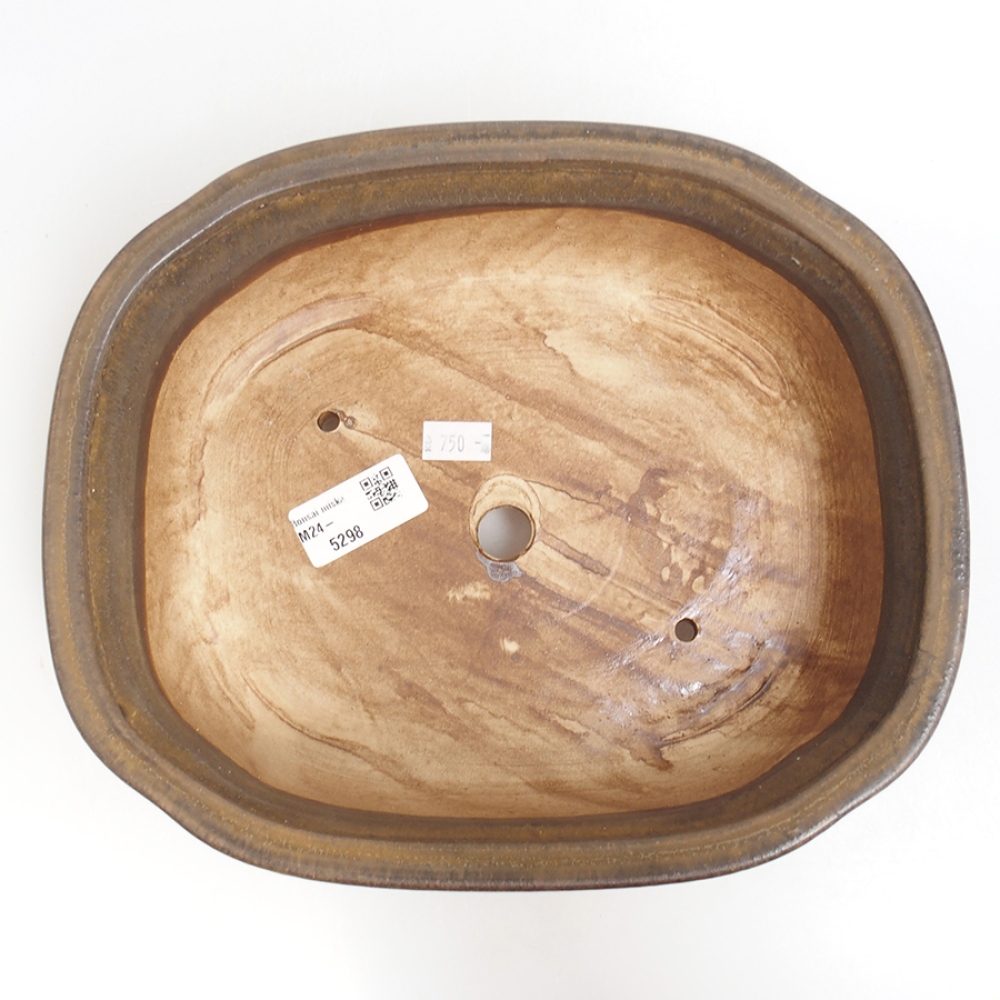Ceramic bonsai bowl  25 x 21 x 7,5  cm, color  brown