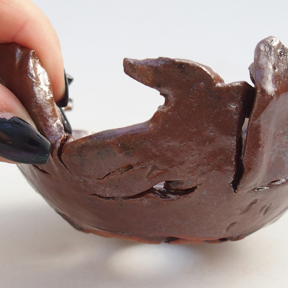 Ceramic Shell 10 x 10 x 5 cm , colour brown