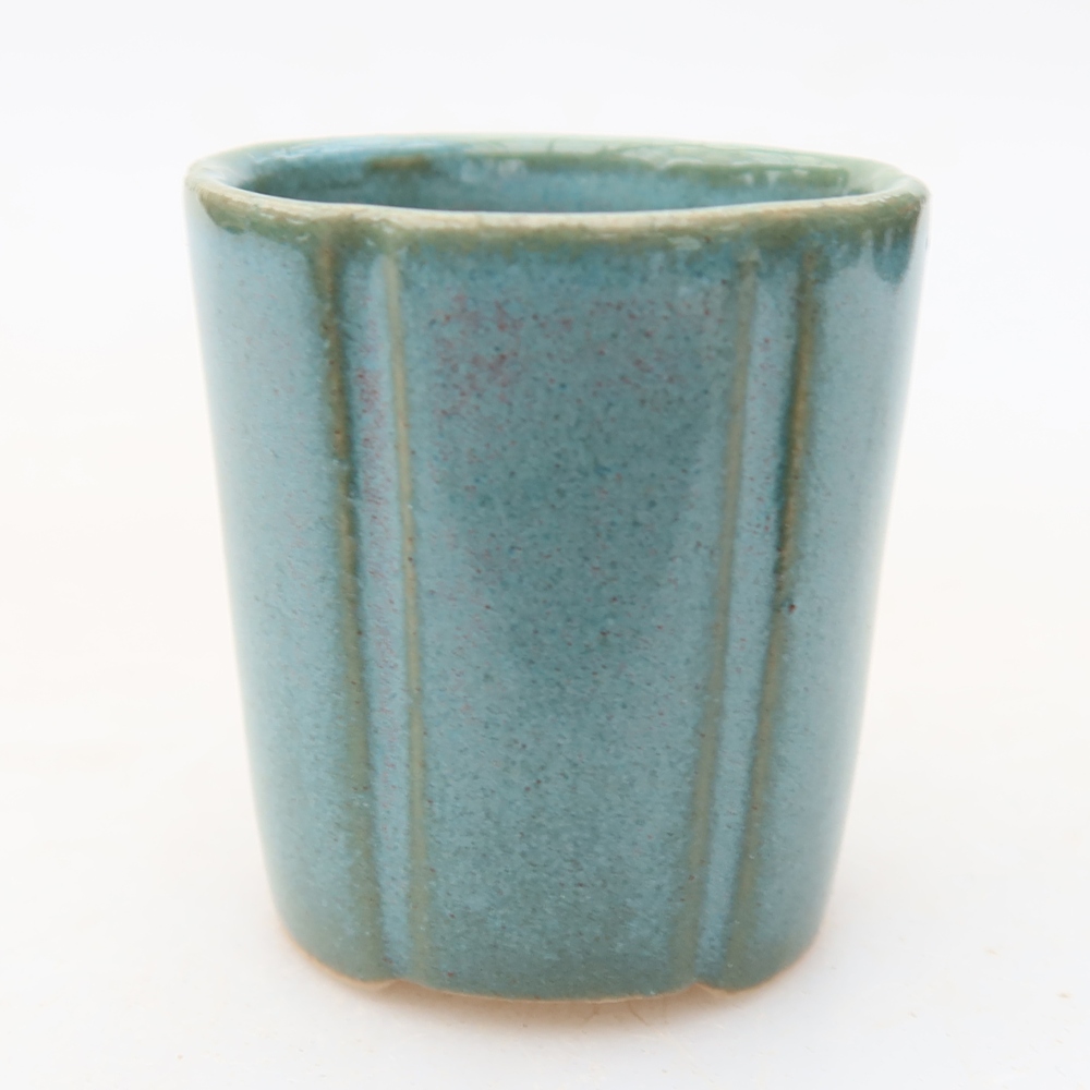Ceramic bonsai pot, 4 x 4 x 4.5 cm, blue