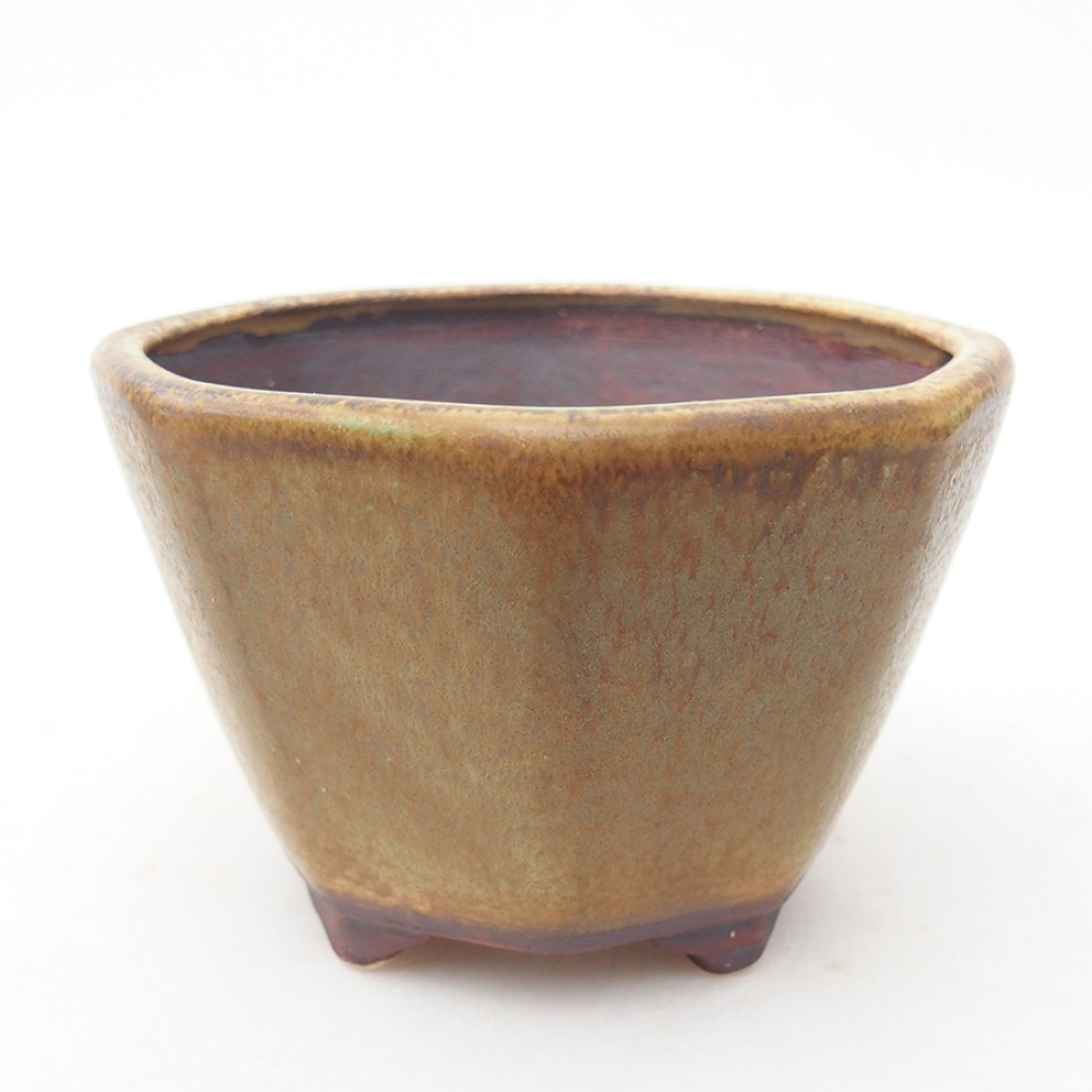 Ceramic bonsai bowl 8,5 x 8,5 x 6 cm, color green