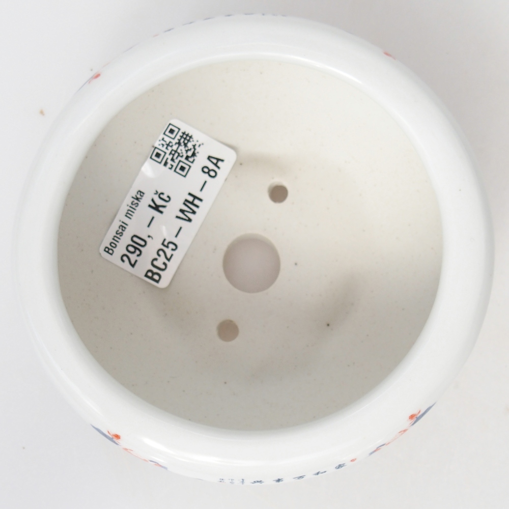 Ceramic bonsai bowl 10 x 10 x 5 cm, colour white