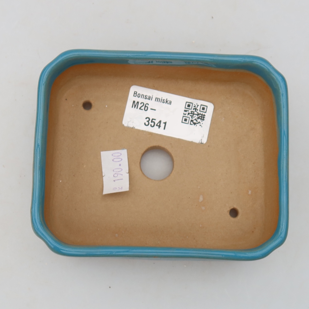 Ceramic bonsai pot, 10.5 x 9 x 3 cm, blue