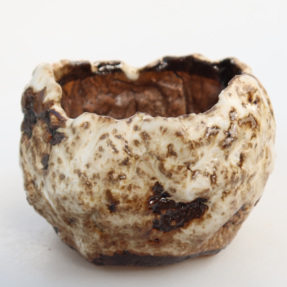 Ceramic Shell, 7.5 x 7 x 5.5 cm, white-brown