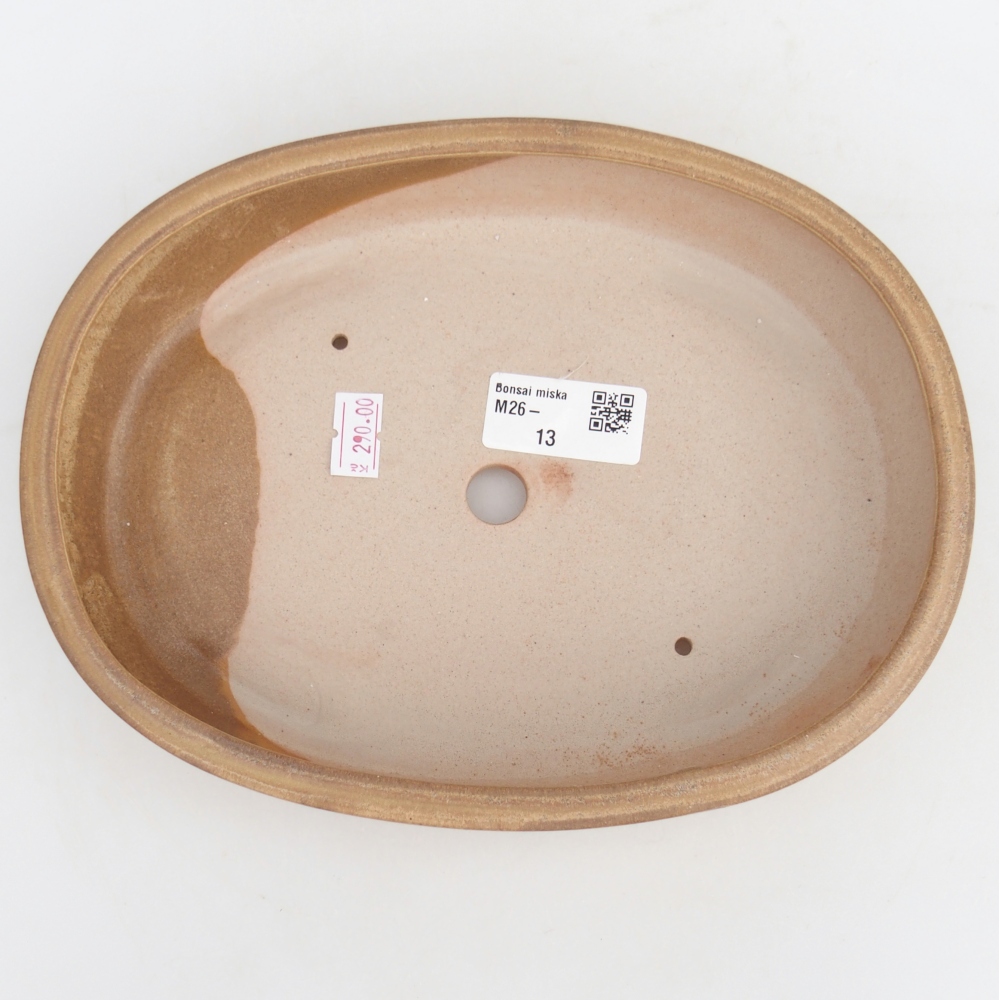 Ceramic bonsai bowl 22,5 x 17 x 4,5 cm, colour beige