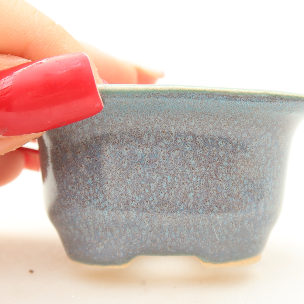 Ceramic bonsai pot, 6 x 5 x 3 cm, gray